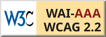 Logotipo de cumplimiento de accesibilidad WCAG 2.2 del W3C, nivel AAA
